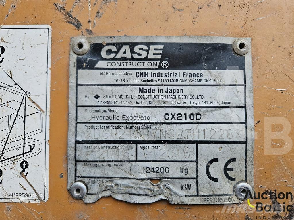 CASE CX 210 D Rupsgraafmachines