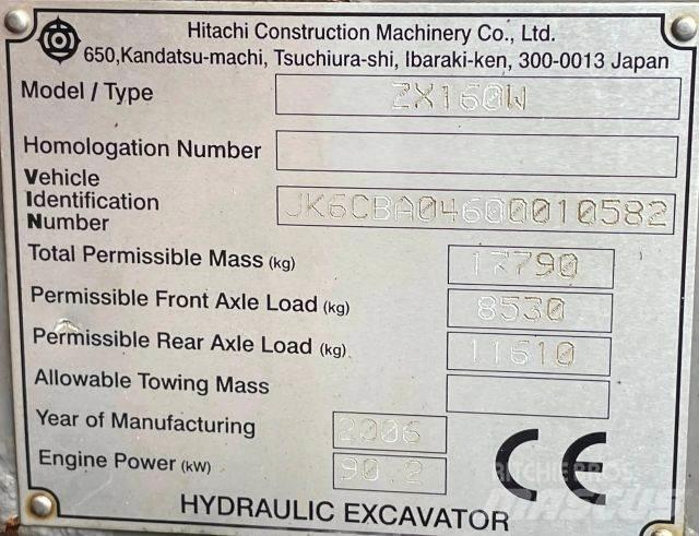 Hitachi ZX 160W Wielgraafmachines