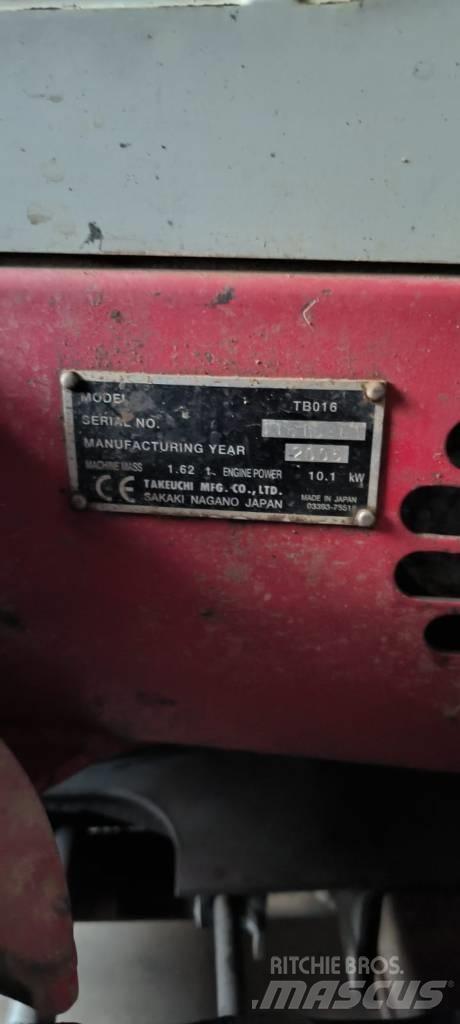 Takeuchi TB016 Minigraafmachines < 7t