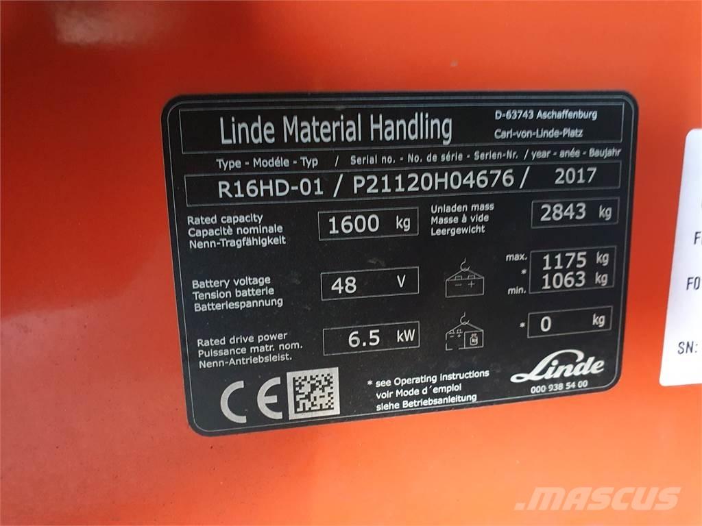 Linde R16HD Reachtruck voor hoog niveau