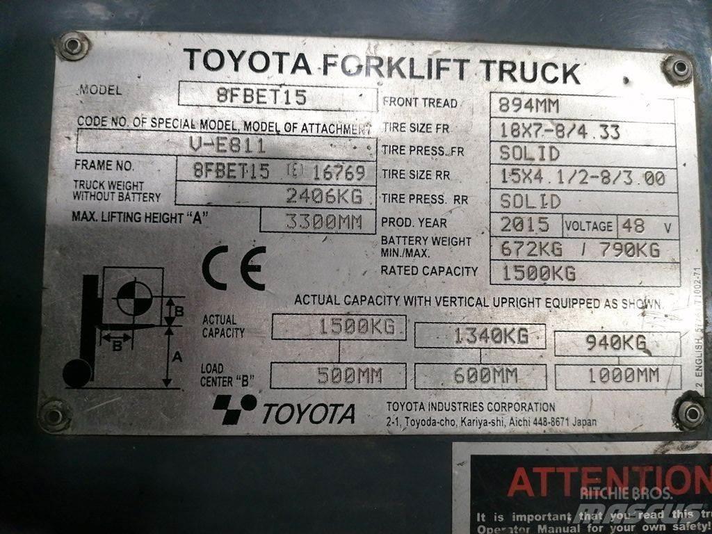 Toyota 8FBET15 Elektrische heftrucks