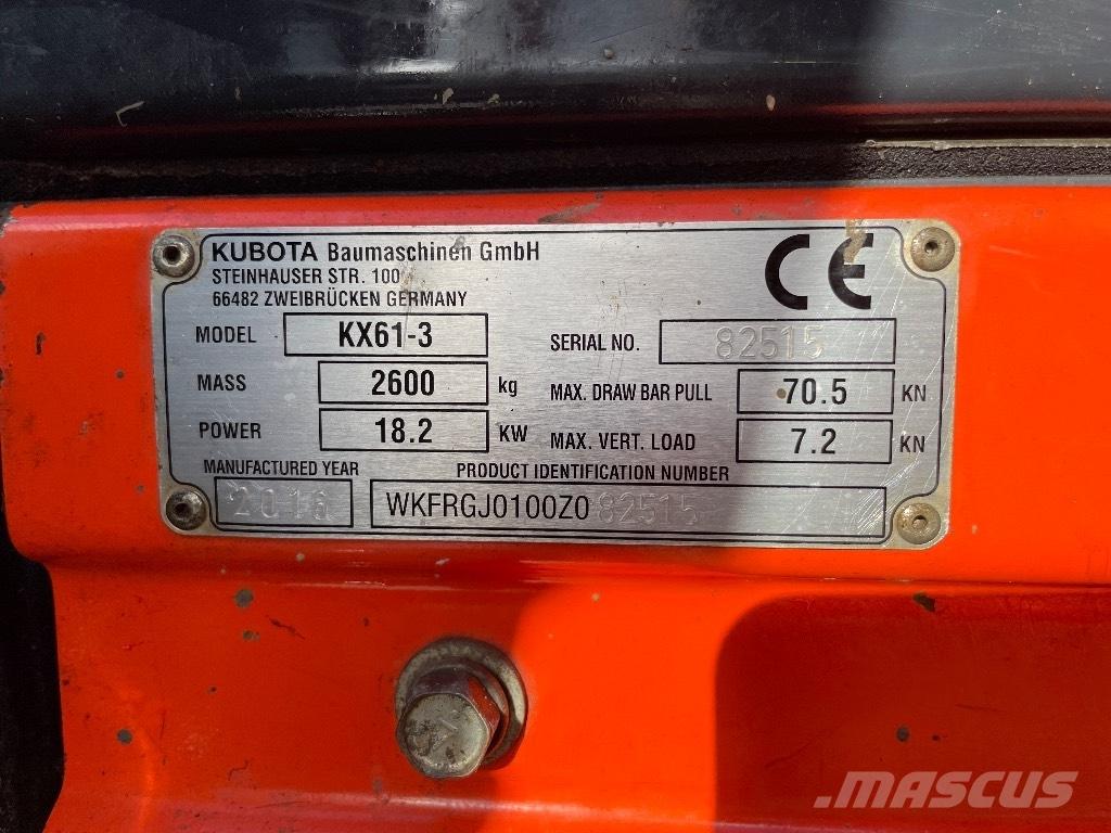 Kubota KX 61-3 Minigraafmachines < 7t
