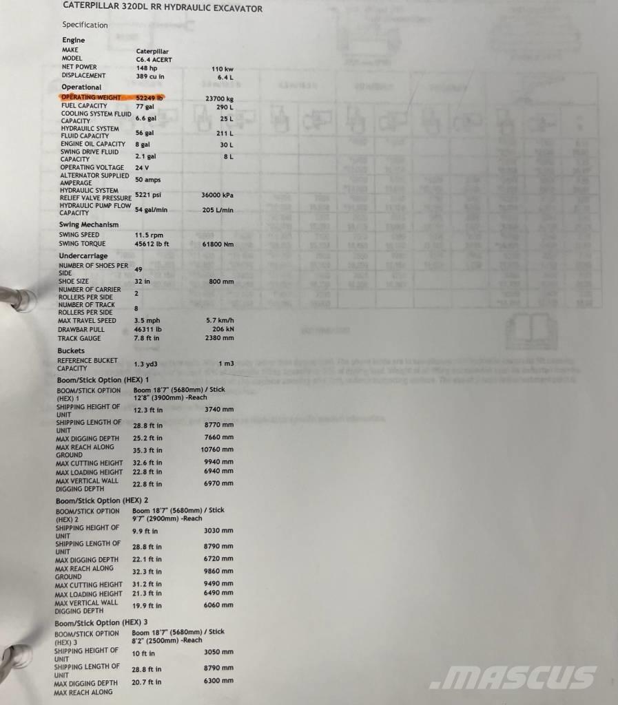 CAT 320 D L Rupsgraafmachines