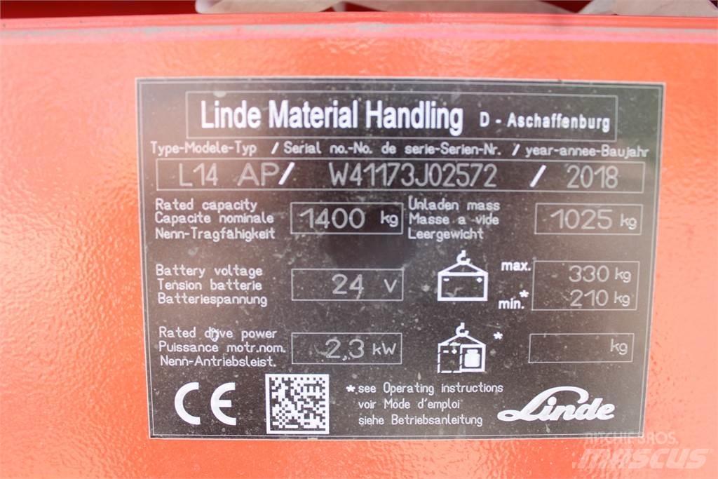 Linde L14APi Stapelaar meeloop