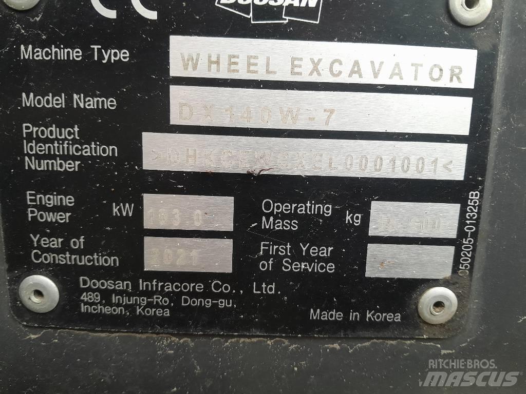 Doosan DX140W-7 Wielgraafmachines