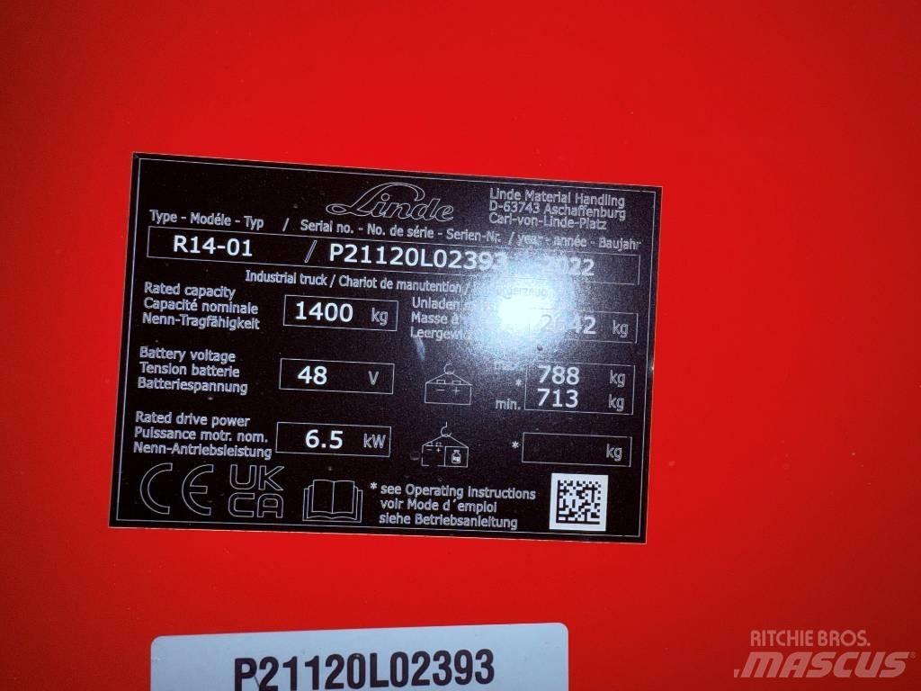Linde R14/1120 Reachtruck voor hoog niveau