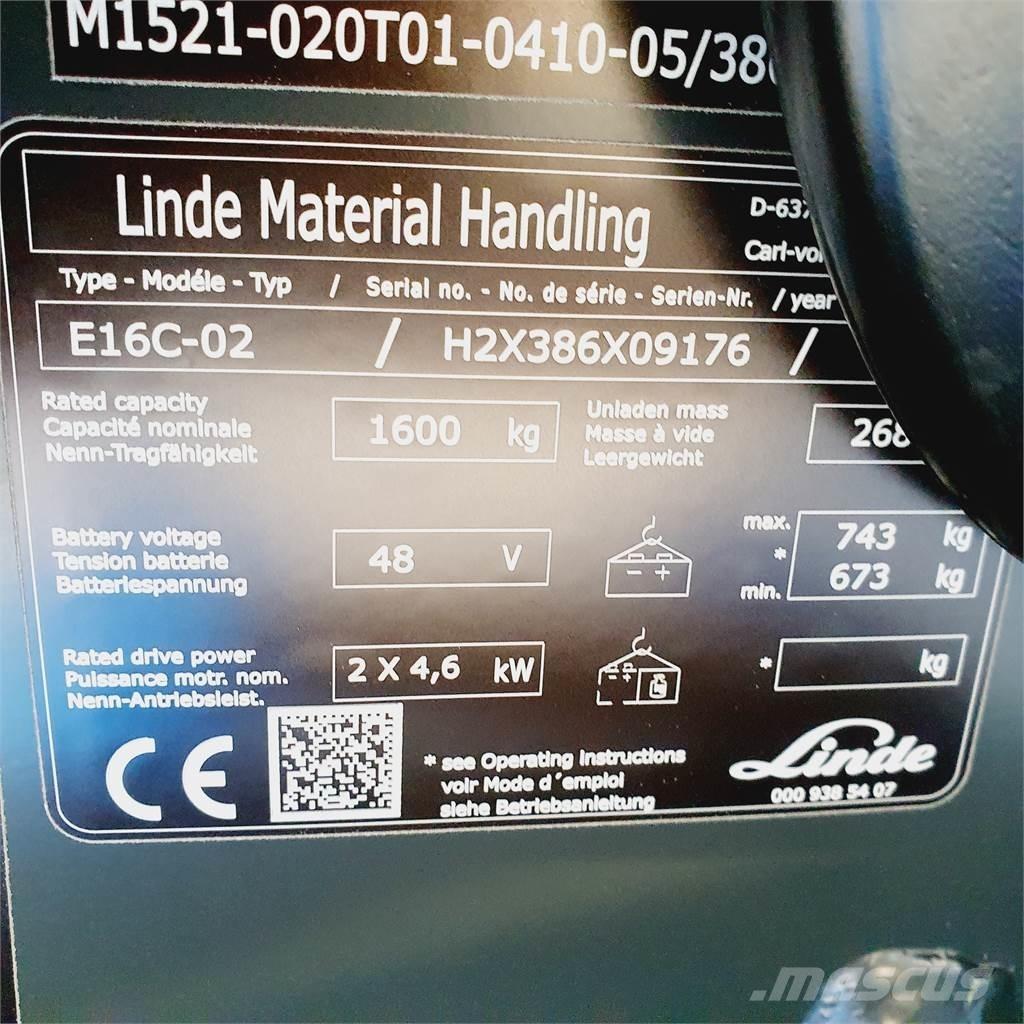 Linde E16C Elektrische heftrucks