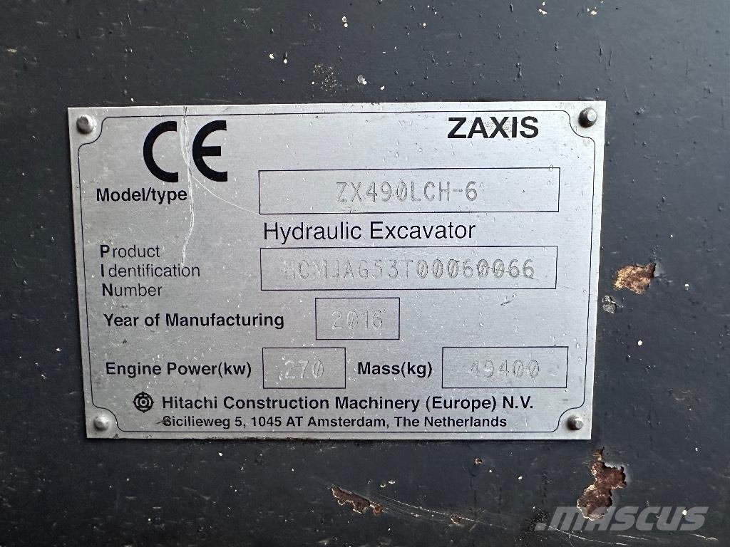 Hitachi ZX 490 LCH Rupsgraafmachines