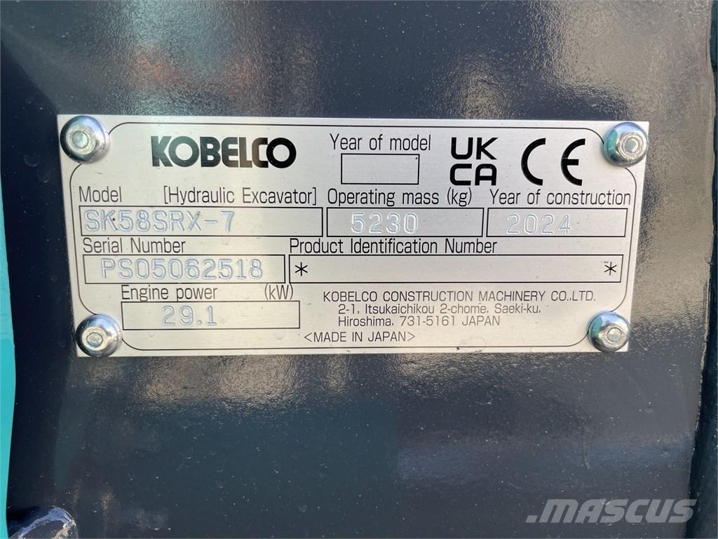 Kobelco SK 58 SRX-7 Minigraafmachines < 7t