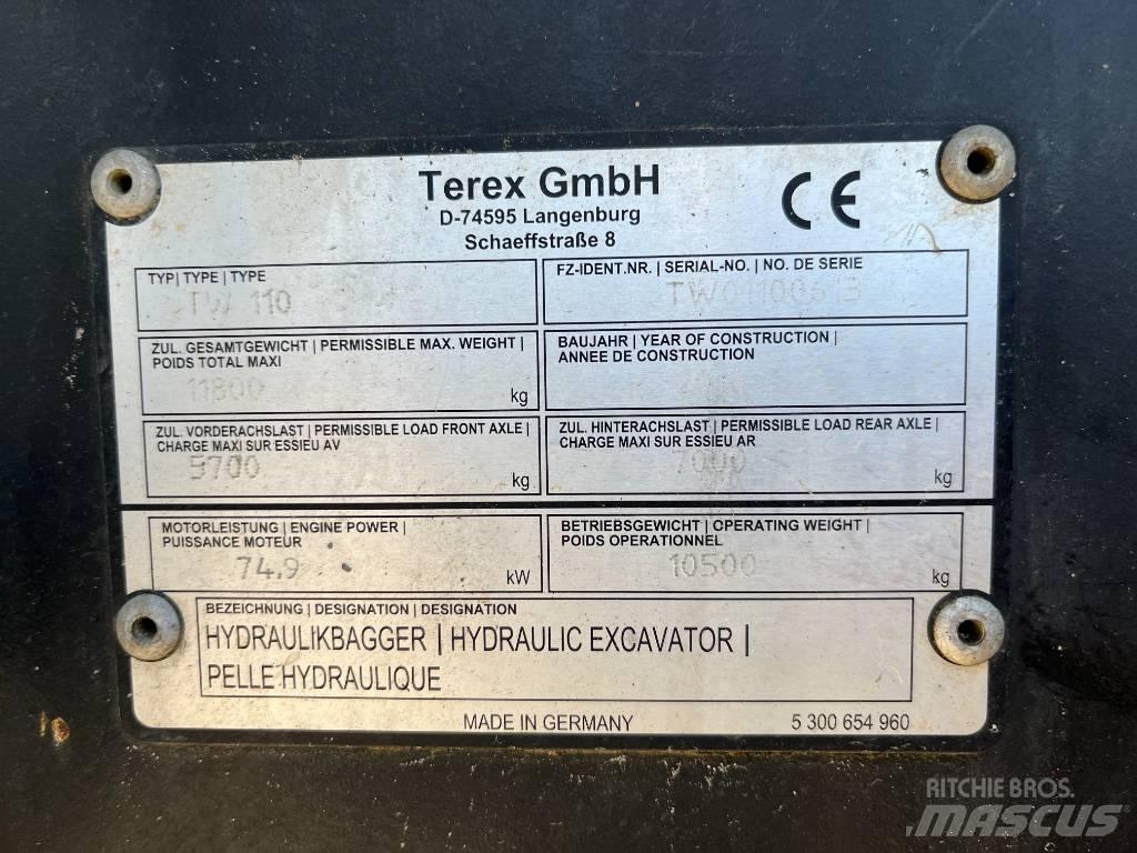 Terex TW 110 Wielgraafmachines