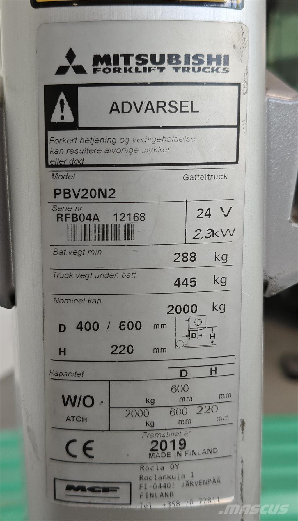 Mitsubishi PBV20N2 Platform truck