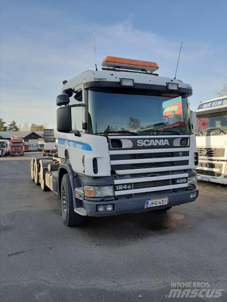 Scania P 124 Vrachtwagen met containersysteem