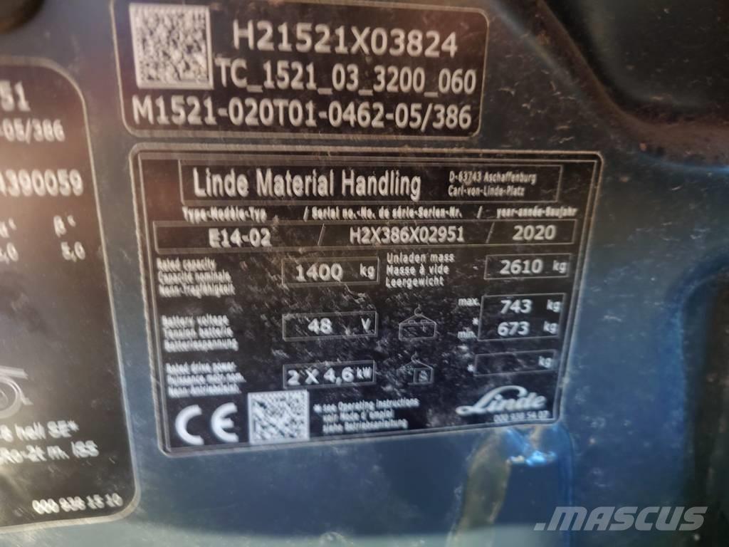 Linde E14/386 Elektrische heftrucks