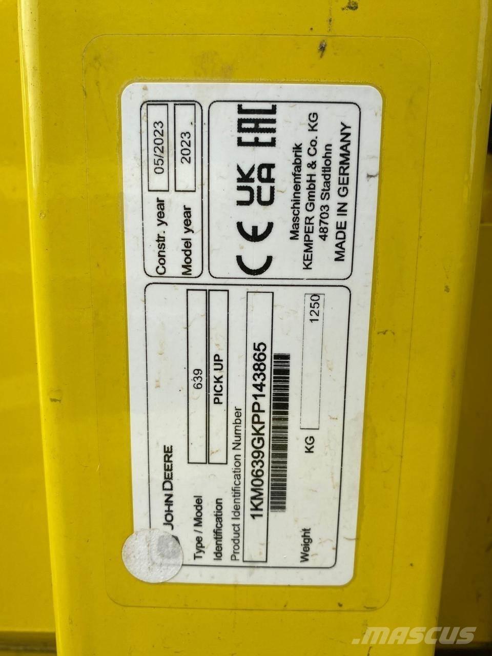 John Deere 639 Accessoires voor maaidorsmachines