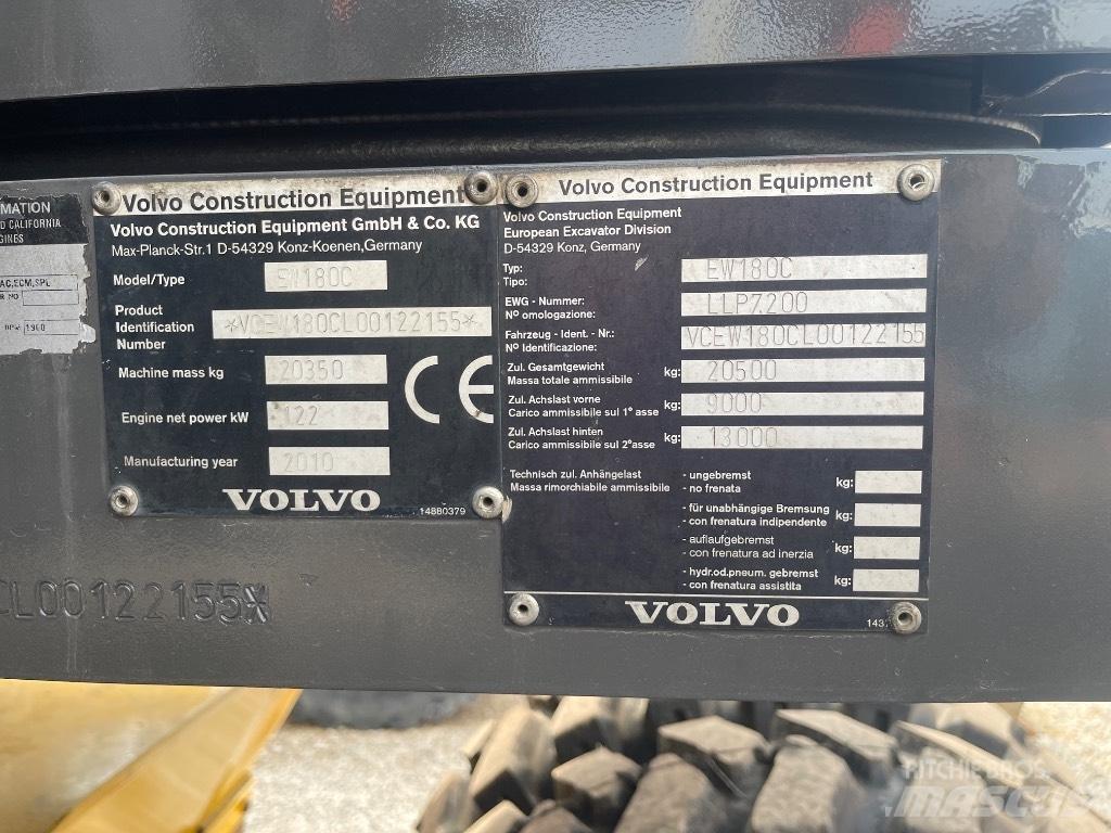 Volvo EW 180 C Wielgraafmachines