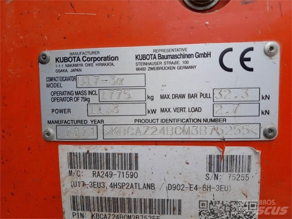 Kubota U17-3 Minigraafmachines < 7t