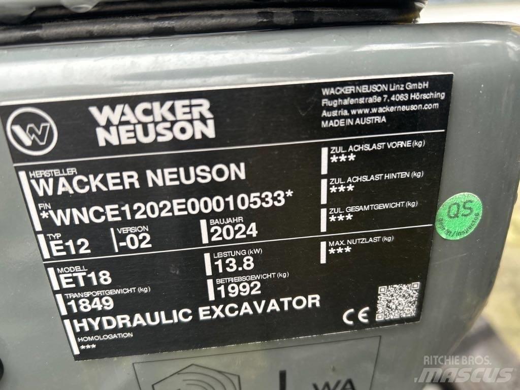 Wacker Neuson ET18 Rupsgraafmachines
