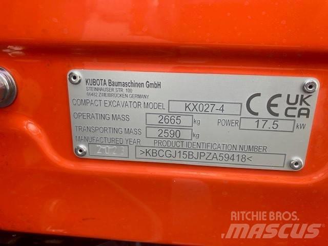 Kubota KX027-4 Minigraafmachines < 7t