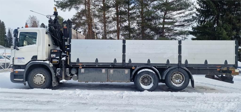 Scania P380 Vlakke laadvloer met kraan