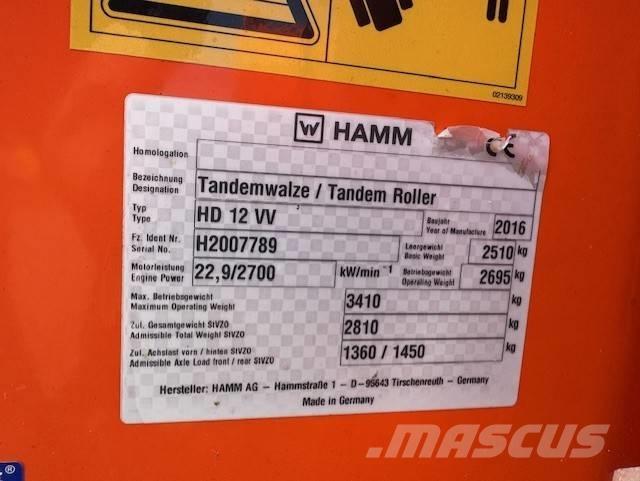 Hamm HD12 VV, Vält Duowalsen