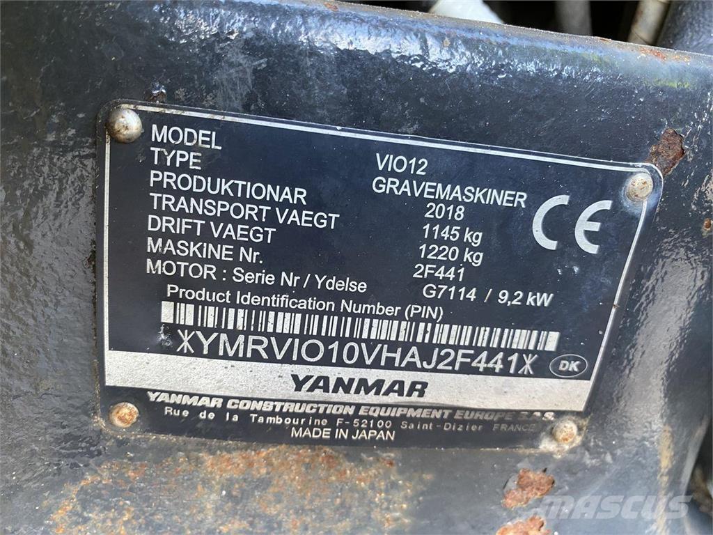 Yanmar VIO12 Wielgraafmachines