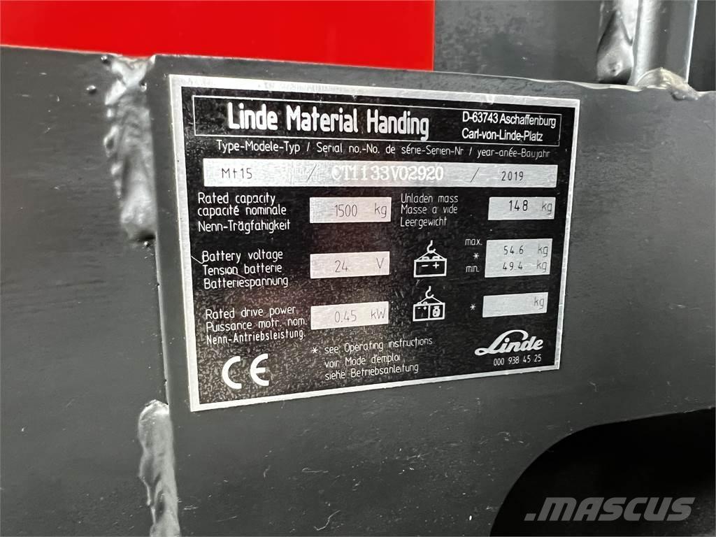 Linde MT15 Stapelaar meeloop