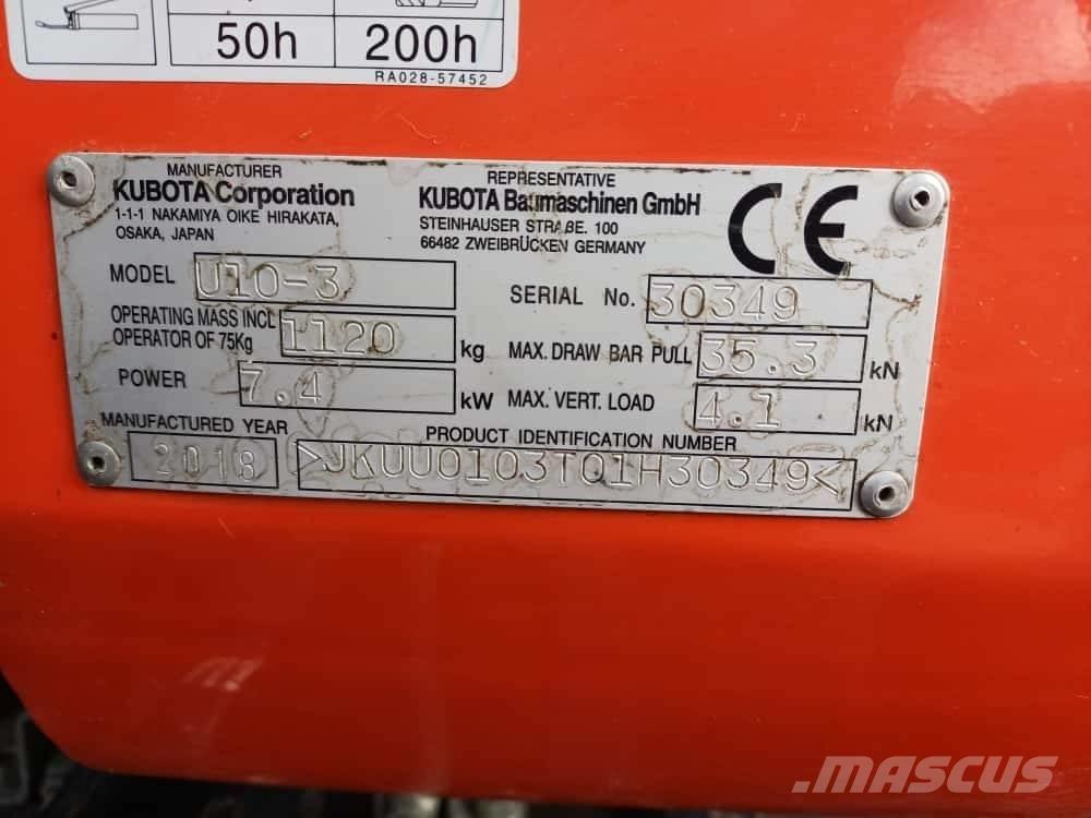 Kubota U 10-3 Minigraafmachines < 7t