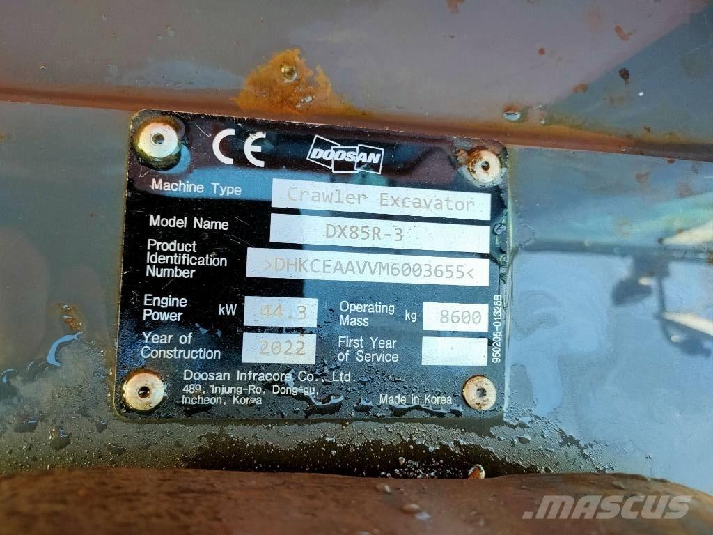 Doosan DX85R-3 Minigraafmachines < 7t