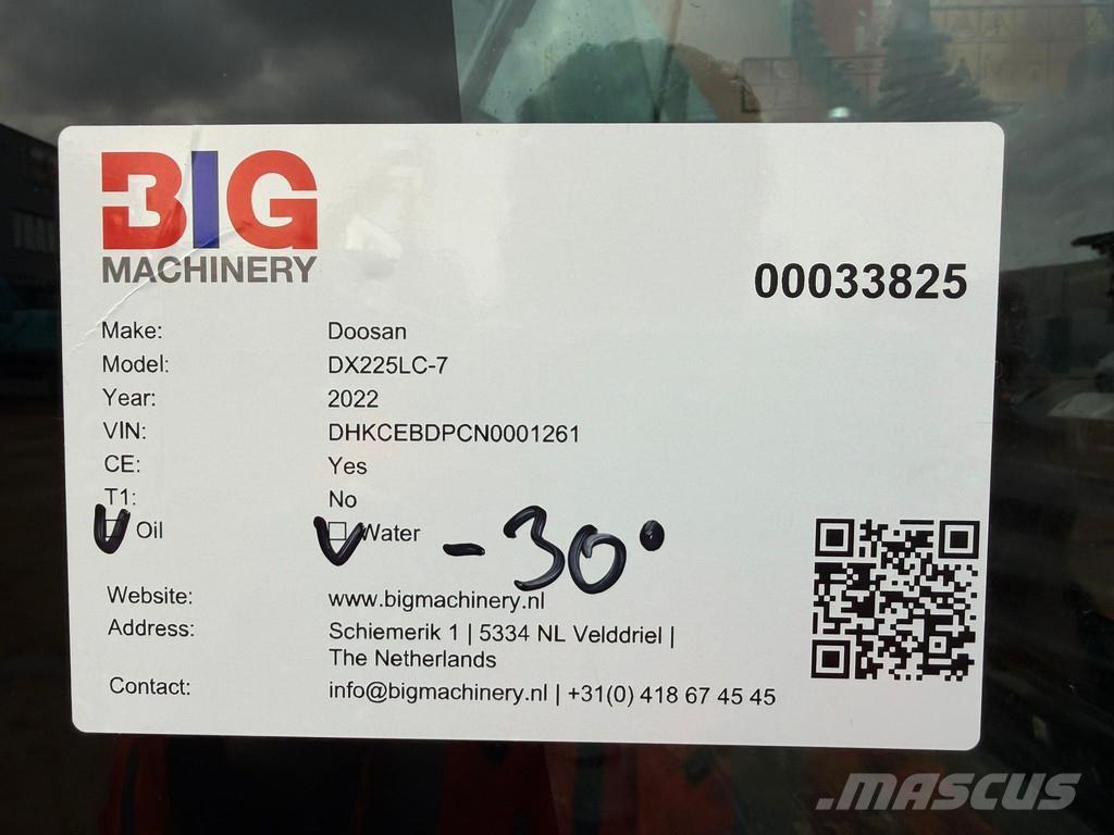 Doosan DX225LC-7 Rupsgraafmachines