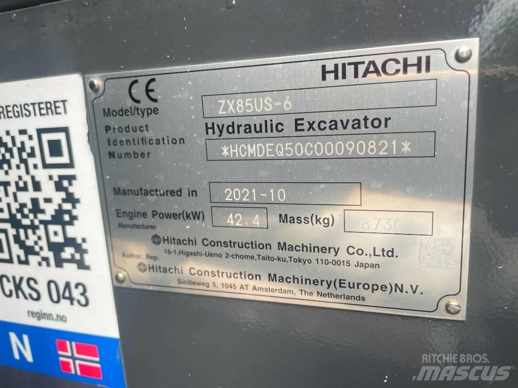 Hitachi ZX 85 US-6 Midigraafmachines 7t - 12t