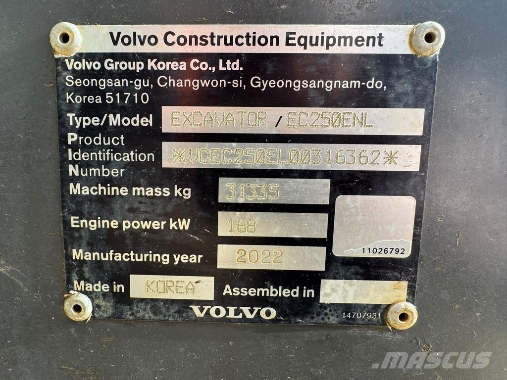 Volvo EC250ENL Rupsgraafmachines