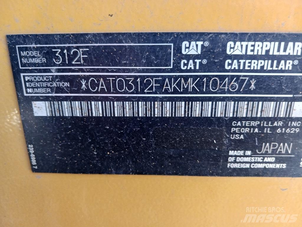 CAT 312 F Rupsgraafmachines