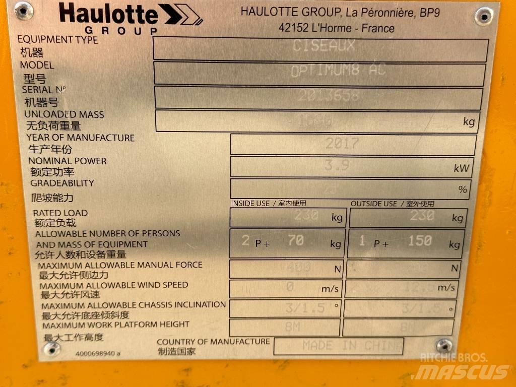 Haulotte OPTIMUM 8 Schaarhoogwerkers