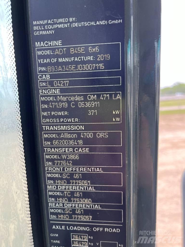 Bell B45E Knik dumptrucks