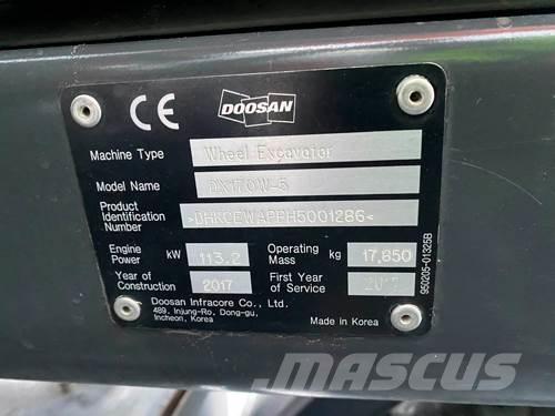 Doosan DX170W-5 Wielgraafmachines