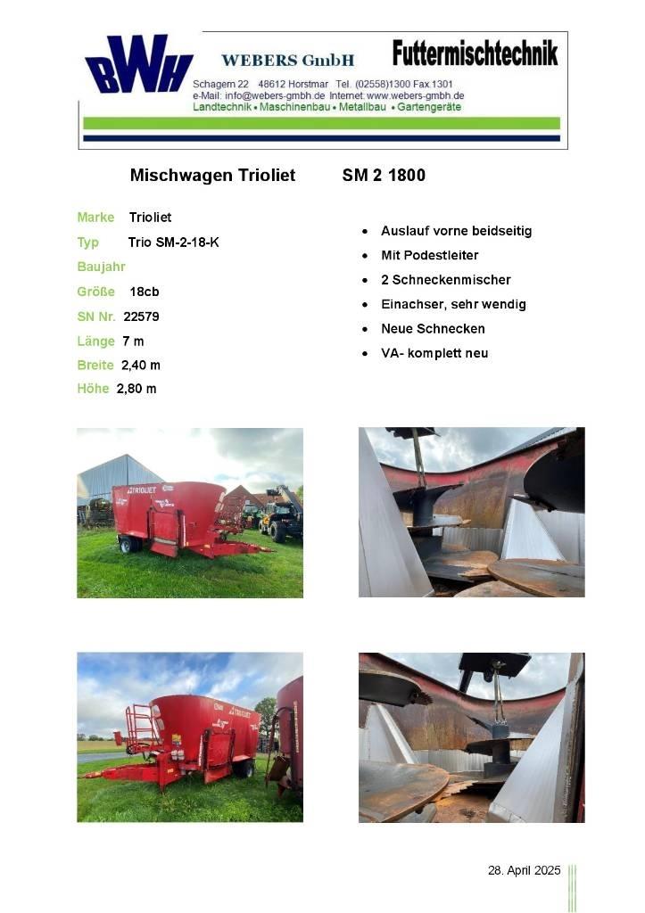Trioliet SM-2-18-K Mengvoedermachines