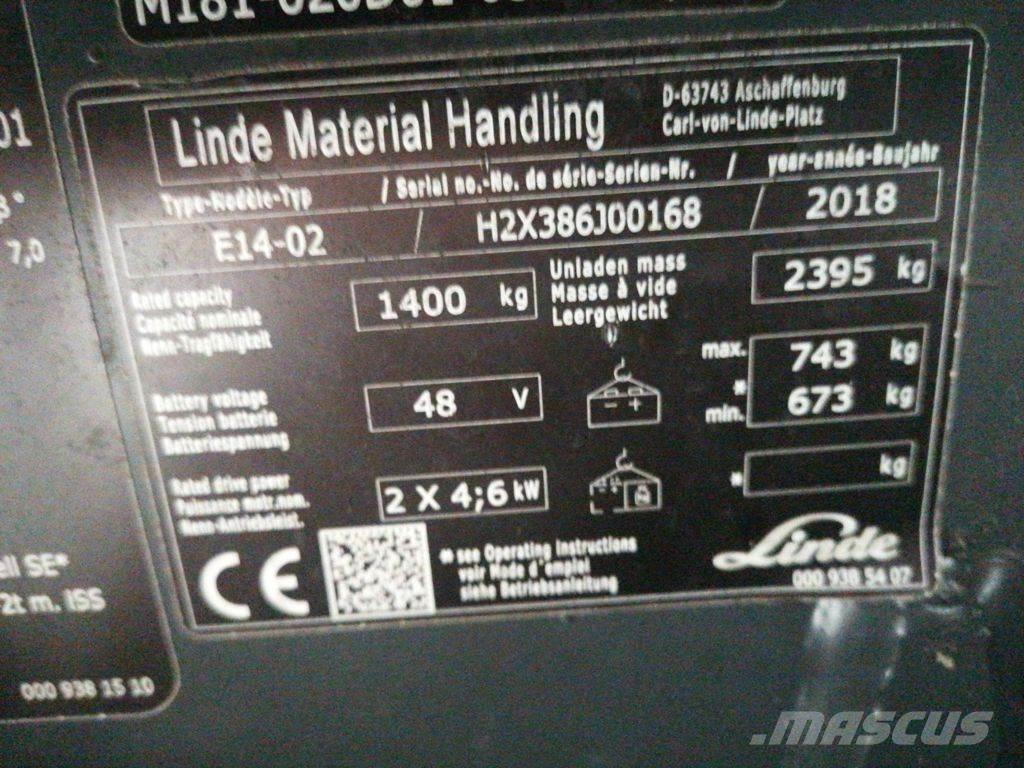 Linde E14-02 Elektrische heftrucks