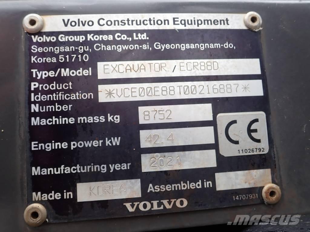 Volvo ECR 88 D Midigraafmachines 7t - 12t