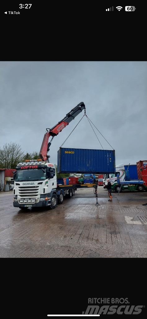 Scania R 420 Vlakke laadvloer met kraan