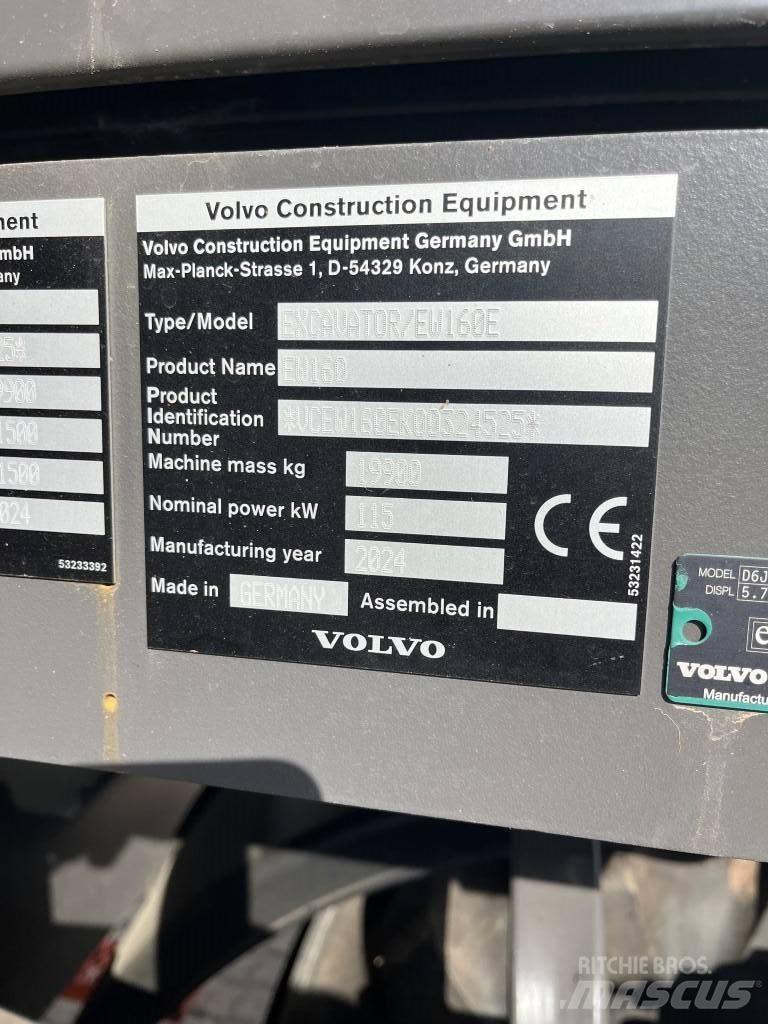 Volvo EW160E Wielgraafmachines