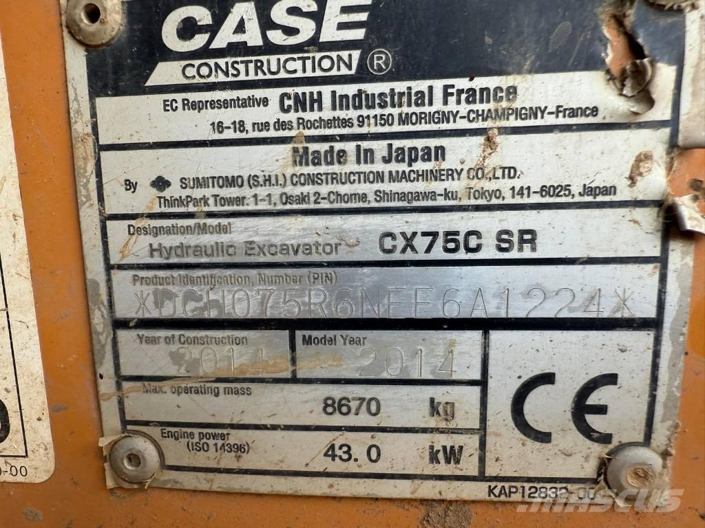 CASE CX 75 C SR Midigraafmachines 7t - 12t