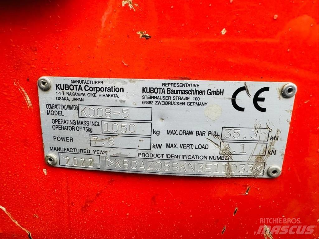 Kubota K008-5 Minigraafmachines < 7t