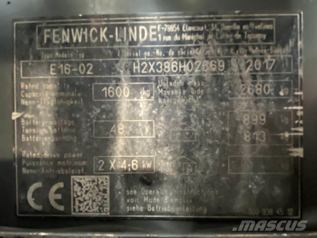 Linde E16-02 Elektrische heftrucks