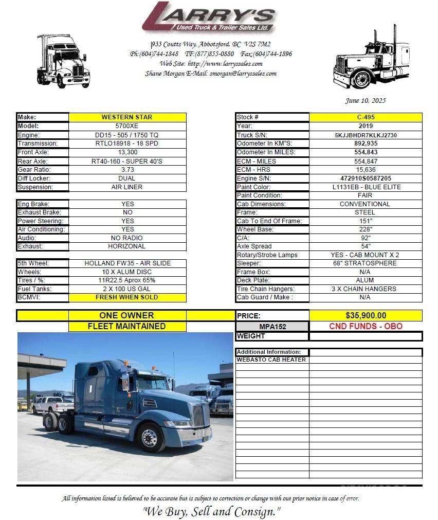 Western Star 5700 XE Trekkers