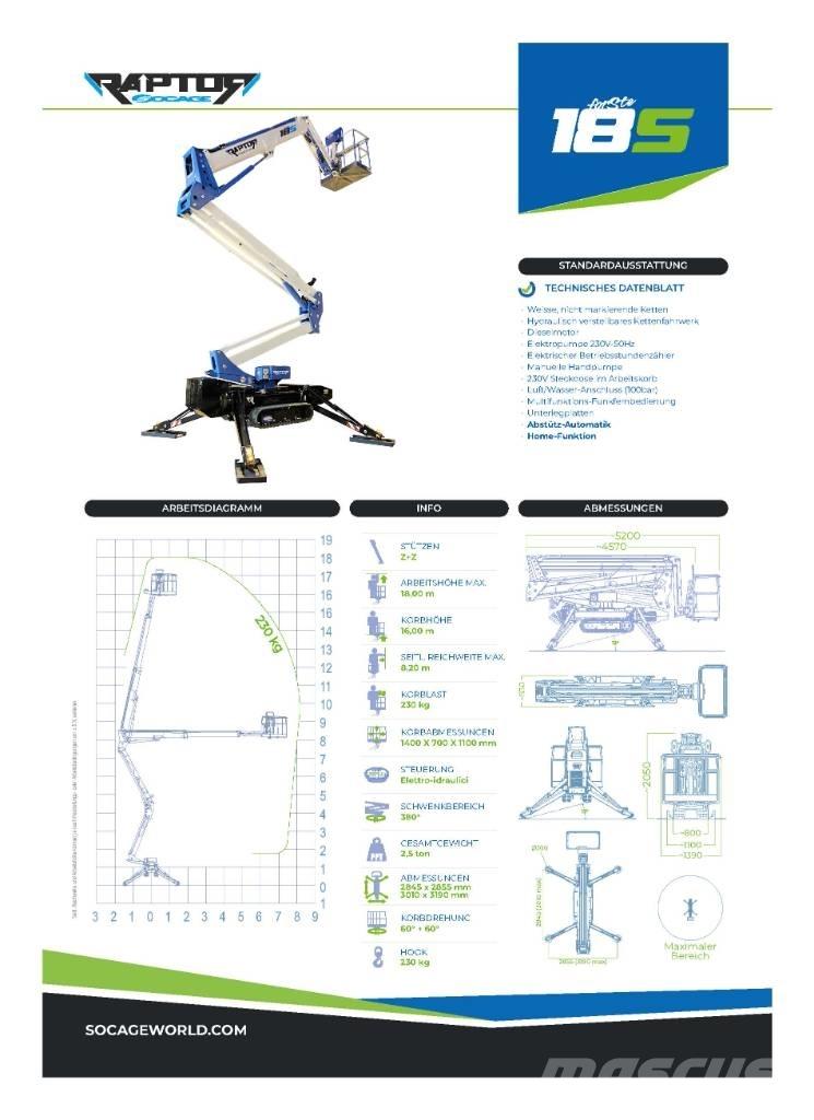 Socage Raptor 18S Knikarmhoogwerkers