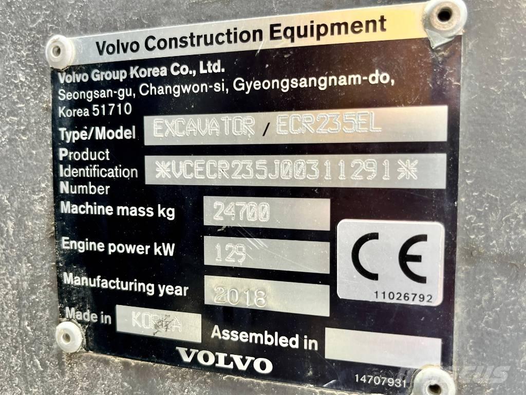 Volvo ECR 235 E Rupsgraafmachines