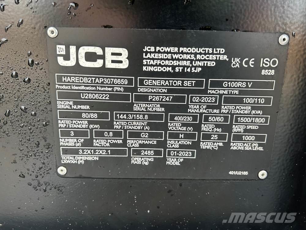 JCB G100RS Diesel generatoren