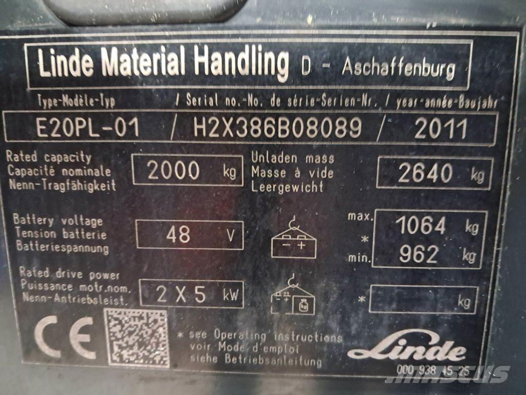 Linde E20PL-01 Elektrische heftrucks