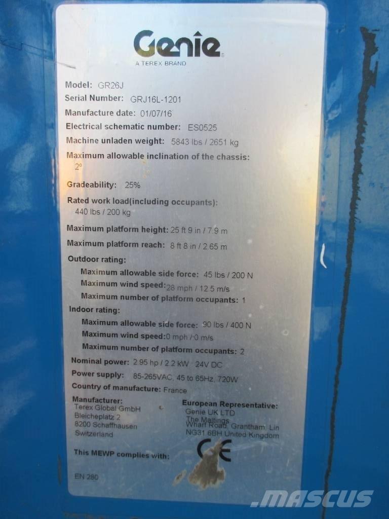Genie GR 26 J Personenliften en invalideliften