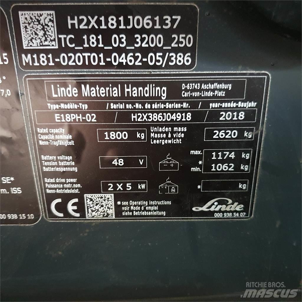 Linde E18PH Elektrische heftrucks